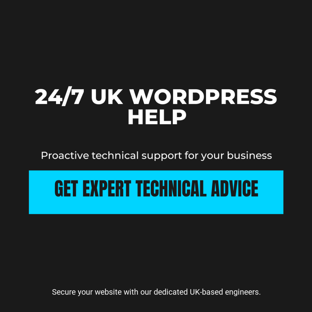 Professional WordPress support UK team providing 24/7 technical help and security hardening via your Control Panel.