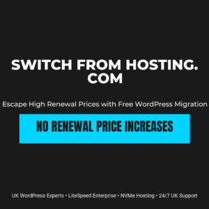 Expert WordPress Technical Support and Complete Website, Email, DNS Migration, and Domain Transfer Service From Hosting.com to WordPress Hosting UK